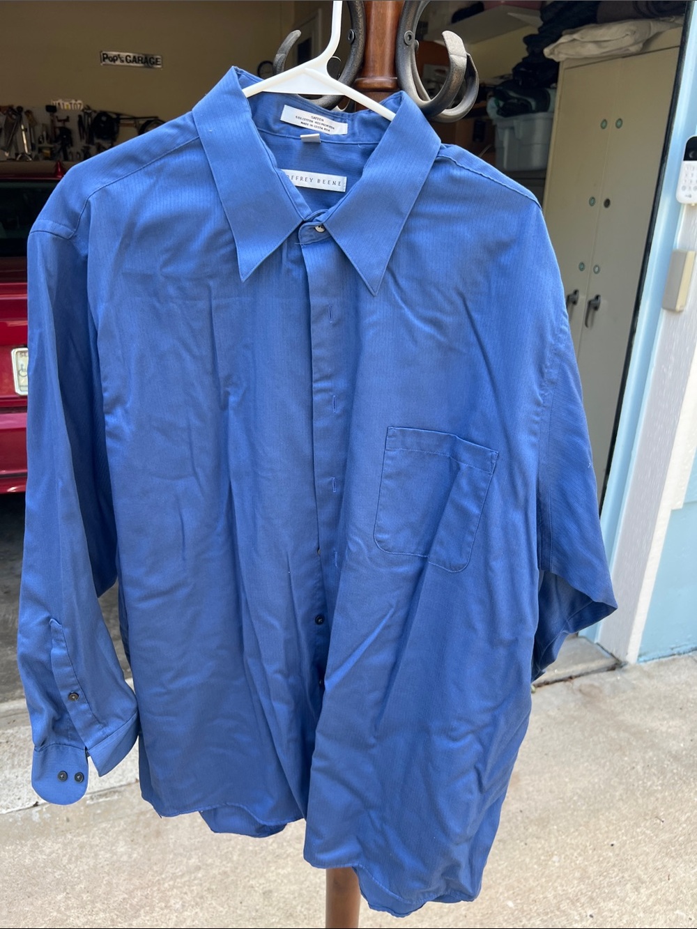 Geoffrey Beene Men's Royal Blue Long-Sleeve Dress Shirt